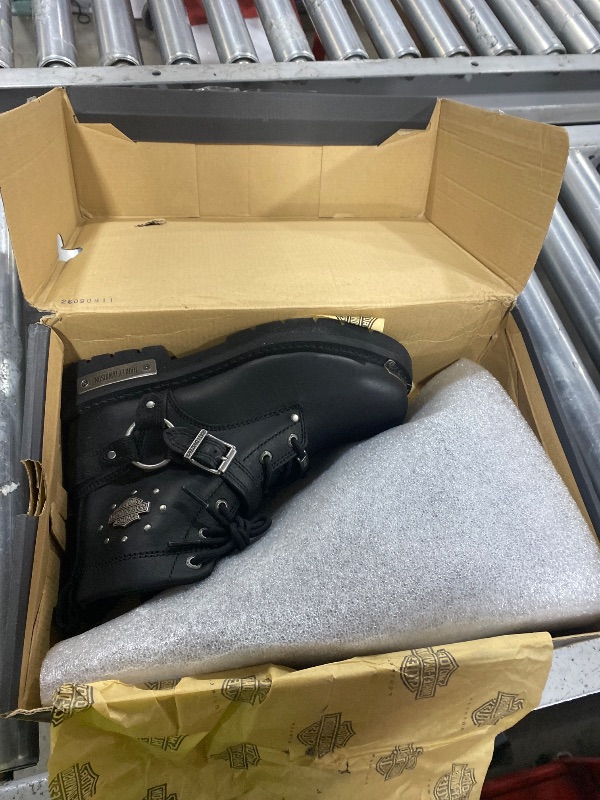 View 3 of Harley-Davidson Women's Becky BLK Leather Motorcycle Boots. D87048 (Black 8)