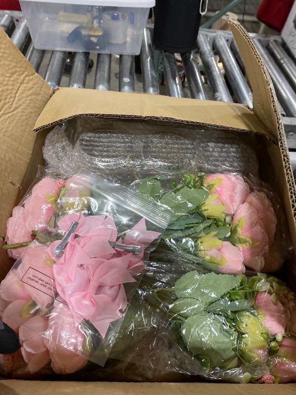 Photo 1 of Ferrochef Pink 6 Set Baby Shower Bear Centerpieces for Tables Mason-Style Glass Jars with Artificial Peonies and Baby's Breath Rustic Table Decor for Gender Reveal Party Wedding