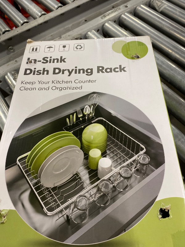 Photo 1 of JASIWAY Dish Drying Rack in Sink, Expandable Stainless Steel Dish Drainers for Kitchen Counter, Dish Dryer Rack for Inside Sink, Over The Sink Dish Racks with Utensil Holder, Silver