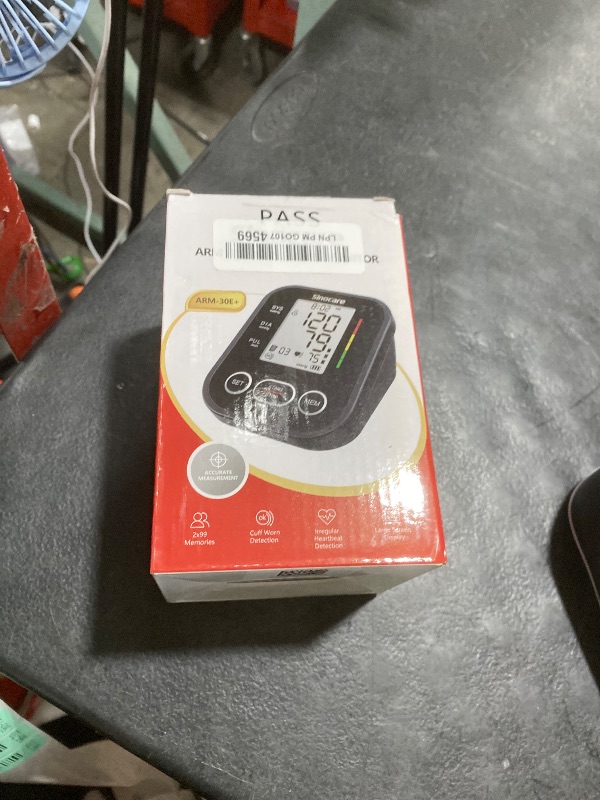 Photo 1 of Sinocare Blood Pressure Monitor, Upper Arm Blood Pressure Monitors for Home Use, Adjustable Arm Cuff 8.6"-16.5", One-Button Operation, Dual User, Accurate & Practical (Black)