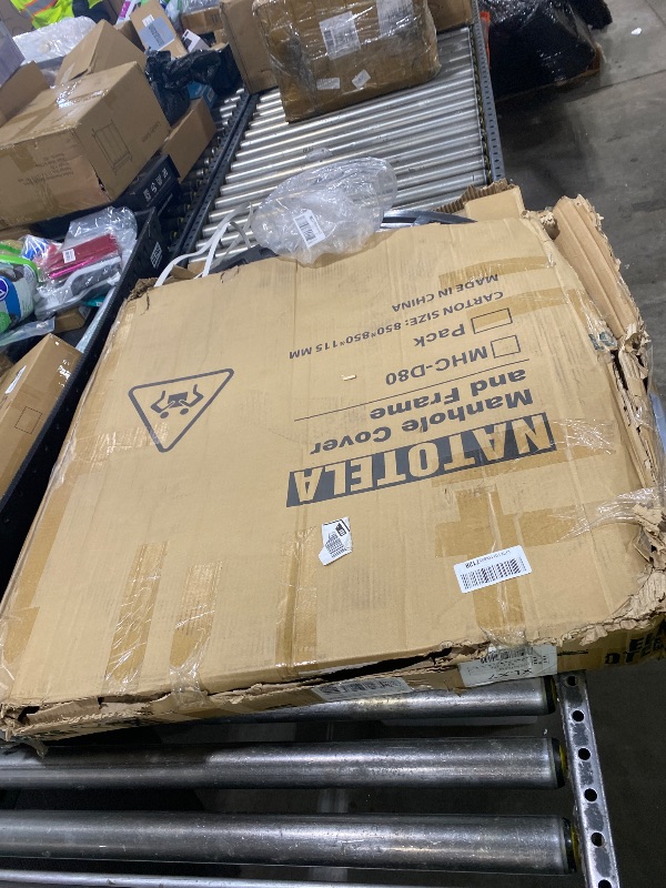 Photo 1 of Natotela 32in Lockable Hinged Driveway Manhole Cover and Frame w/Bolted Down,28in Manhole Solid Top Cover 55000 lbs Loading Class-8,26in Clear opening,Fiberglass C250 Septic Tank Lid SMC Sewer Cover
