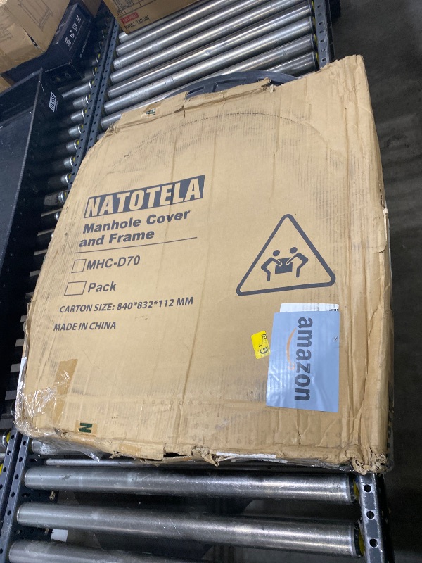Photo 1 of Natotela 32in Lockable Hinged Driveway Manhole Cover and Frame w/Bolted Down,28in Manhole Solid Top Cover 55000 lbs Loading Class-8,26in Clear opening,Fiberglass C250 Septic Tank Lid SMC Sewer Cover