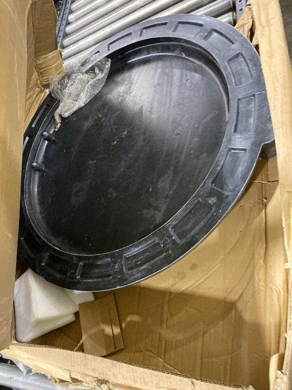 Photo 1 of Natotela 32in Lockable Hinged Driveway Manhole Cover and Frame w/Bolted Down,28in Manhole Solid Top Cover 55000 lbs Loading Class-8,26in Clear opening,Fiberglass C250 Septic Tank Lid SMC Sewer Cover