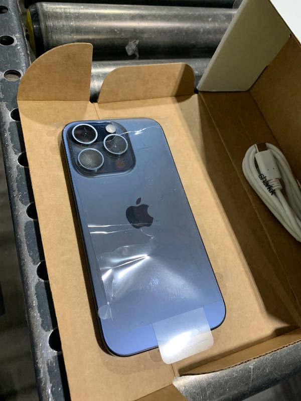 Photo 1 of Apple iPhone 15 Pro, 128GB, Blue Titanium - Unlocked (Renewed)