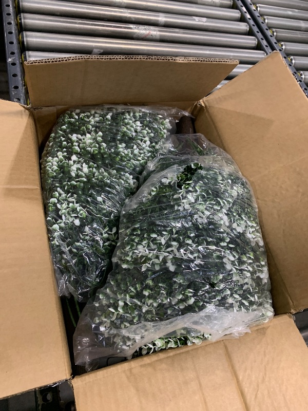 Photo 1 of 24.5" Artificial Boxwood Topiary Ball Trees with Spikes – Fake Bushes Shrubs 2 Pack