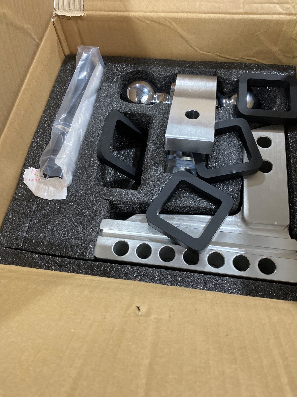 Photo 1 of Adjustable Trailer Truck Drop Hitch - Fits 2 Inch Receiver Only, 6 Inch Drop/Rise Dual Ball Mount 2" and 2-5/16" Up to 12,500 LBS GTW, Heavy Duty Towing Hitch with 2 Locks & 4 Silencer Pads (Silver)