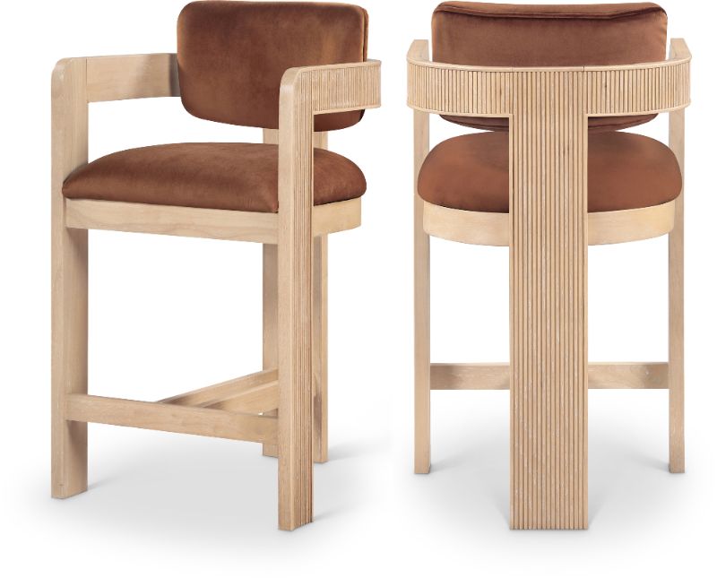 Photo 1 of Sacha Velvet Upholstered Counter Stool