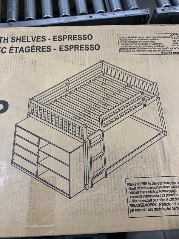 Photo 1 of FULL FLOOR BUNK BEDS WITH SHELVES ESPRESSO