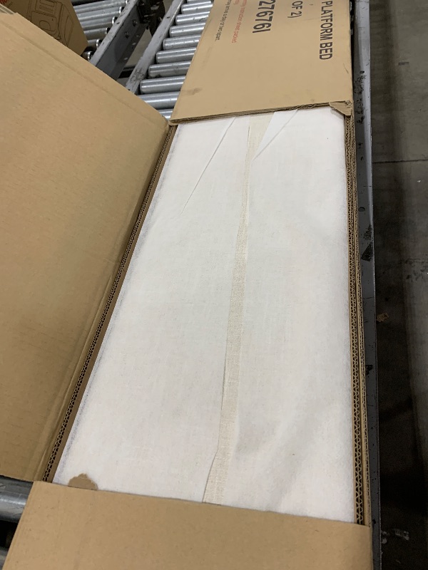 Photo 1 of BOX 1 OF 2, MISSING BOX 2 OF --------------------------------------Christopher Knight Home Lanet Linen Upholstered Queen Size Bed Frame with Headboard, Modern Queen Bed Frame and Headboard, Wooden Slats Support, Easy Assembly, No Box Spring Needed, Beige