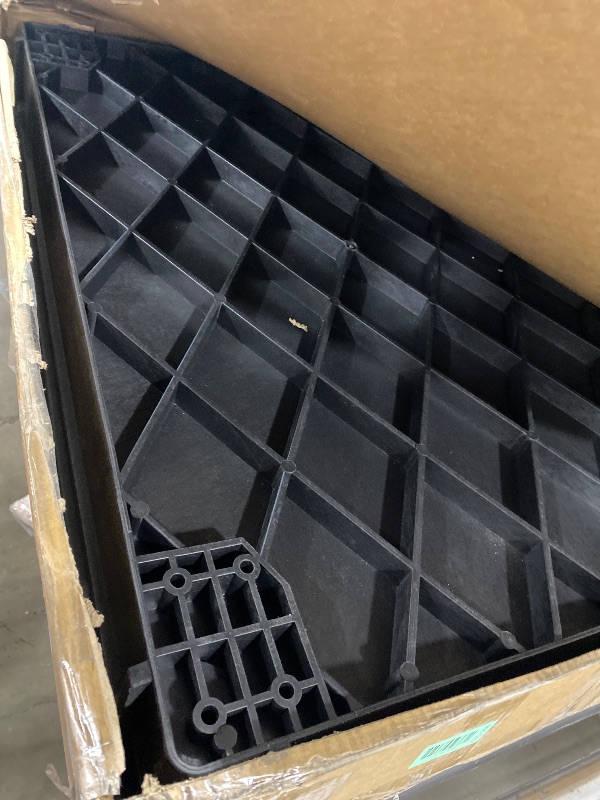 Photo 1 of CART HAS A BROKEN LEG*********YITAHOME 2 Tier Heavy Duty Plastic Utility Cart 45 x 25 Inch, Rolling Work Cart w/Deep Shelves & 360° Swivel Wheels(2 Brake), Plastic Tool Cart Suitable for Warehouse, Garage, Office, Cleaning, Black