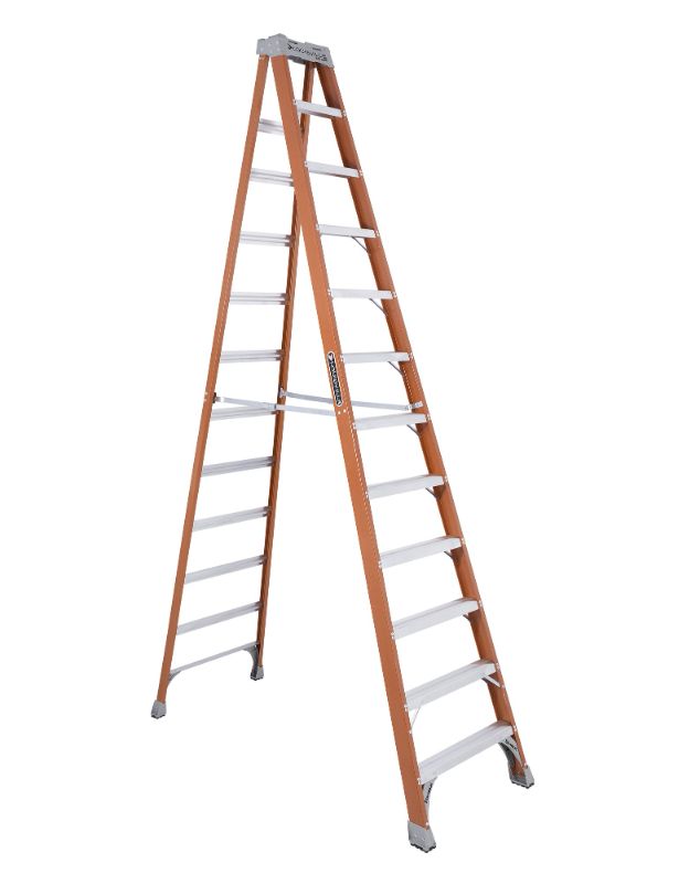 Photo 1 of 12-Ft. Step Ladder, Fiberglass, Type IA, 300-Lb. Duty Rating