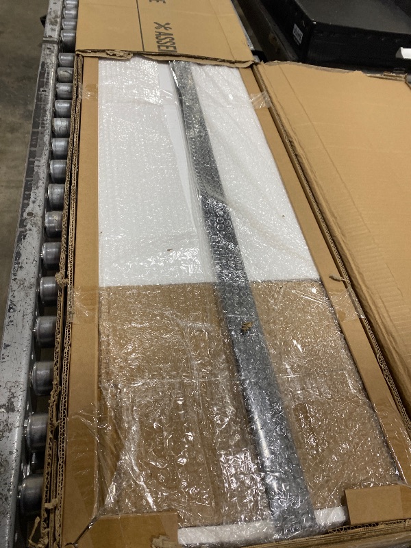 Photo 1 of Double 21×84 Inch Glass Barn Door Slab and 7ft Hardware Kit Included, 3 Frosted Glass, LVL Wood Panel Covered with White Water-Proof Scratch-Proof PVC Surface, Simple DIY Assembly