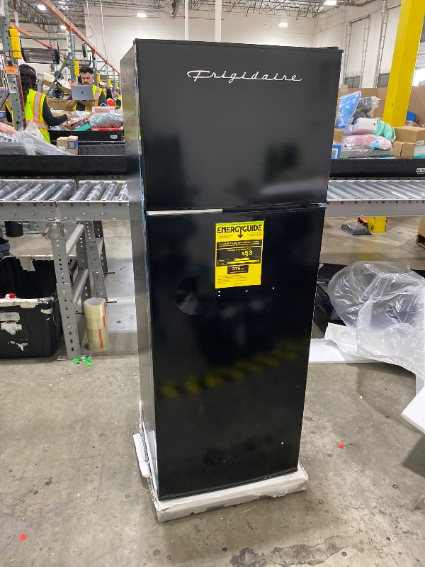 Photo 1 of Frigidaire Retro Apartment Size Refrigerator with Top Freezer - 2 Door Fridge with 7.5 Cu Ft of Storage Capacity, Adjustable Spill-Proof Shelves, Door & Crisper Bins, Black