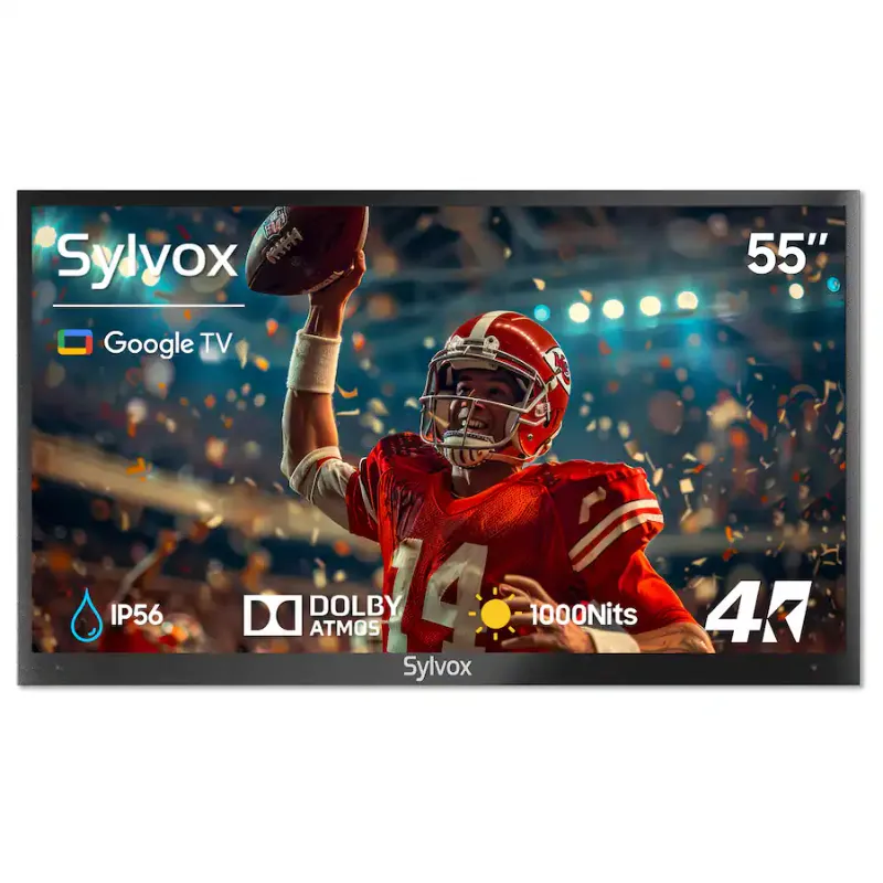 Photo 1 of Sylvox - 55" Outdoor TV, 1000nits Google Smart TV, IP56 Waterproof Partial Sun Outside TV(Deck Pro3.0?