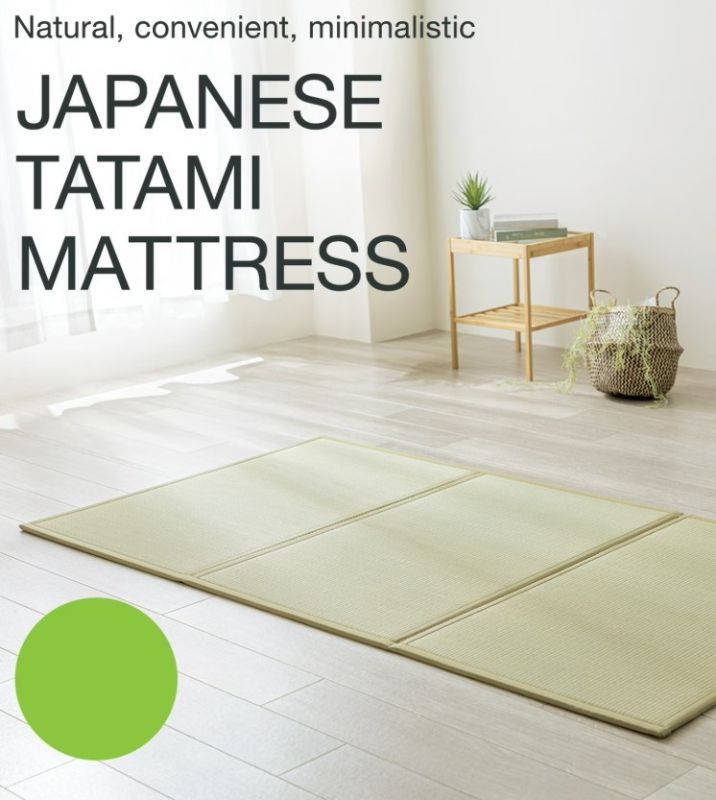 Photo 1 of FULI Japanese Tatami Mattress, Igusa Mat (100% Japanese Rush Grass) Folds in Three, Made in Japan