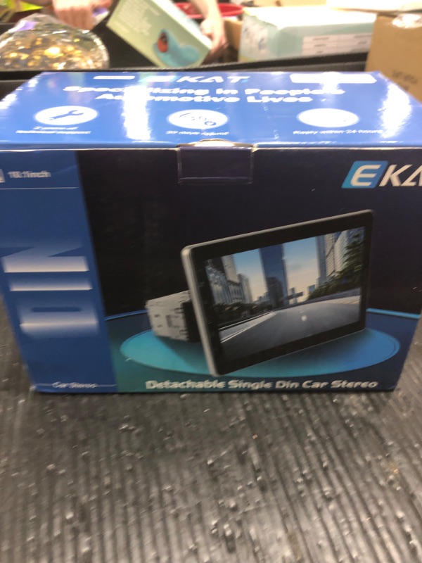 Photo 1 of 10.1 inch Single Din Car Stereo with CarPlay and Android Auto, 10 inch Touch Screen Radio with Mirror Link/1080P/EQ Audio/SWC/Bluetooth +Backup Camera+MIC