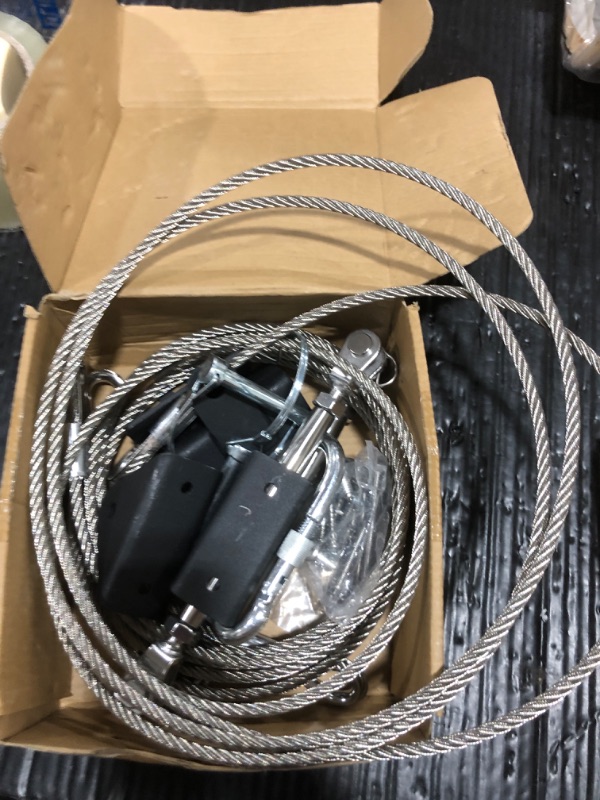 Photo 1 of NEQXFQ Conversion Cable Kit for Toy Hauler Patio Door, 109 Inch Stainless Steel Support System, Ramp to Deck Upgrade Hardware Set for RV Garage Entry