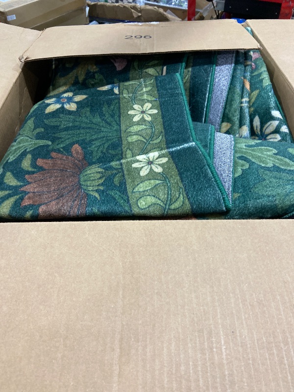 Photo 1 of 9x12 Dark Green Vintage Floral Area Rug,Washable Large Boho Living Room Rugs,Botanical Print Non-Slip Stain Resistant Lightweight Carpet for Bedroom Dining Room Nursery