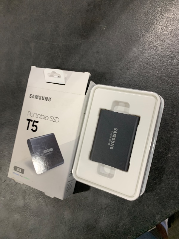 Photo 1 of SAMSUNG T5 Portable SSD 2TB - Up to 540MB/s - USB 3.1 External Solid State Drive, Black (MU-PA2T0B/AM)