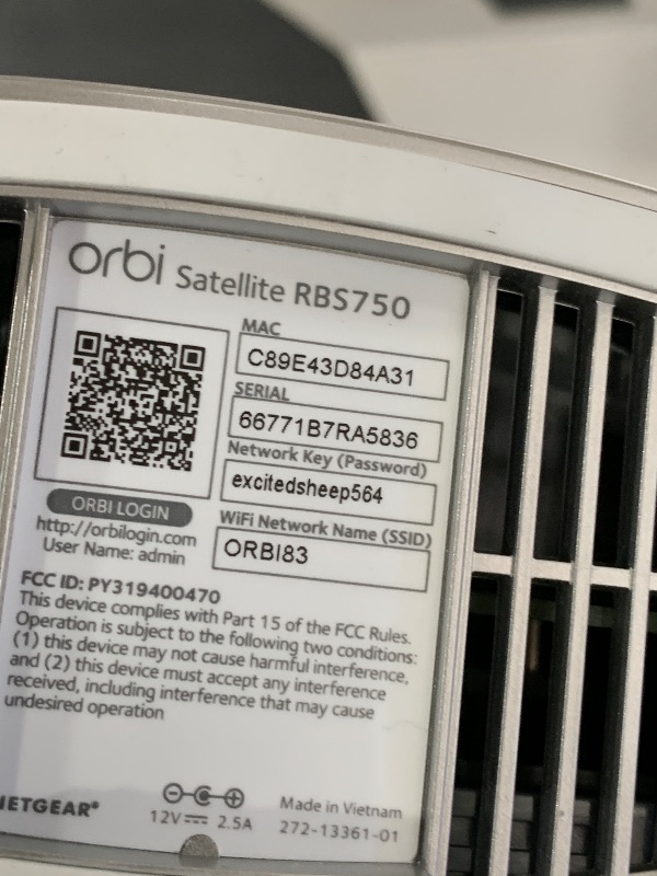 Photo 1 of NETGEAR Orbi Whole Home Tri-Band Mesh Add-on Satellite (RBS750) – Works with Your Orbi WiFi 6 System| Adds up to 2,500 sq. ft. Coverage | AX4200 (Up to 4.2Gbps)