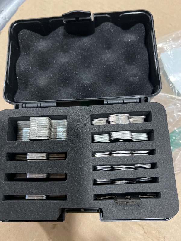 Photo 1 of 100 Pcs 304 Stainless Steel Slotted Shims Kit - 2x2 Inch U-Shape Precision Shims Assortment, 10 Laser-Marked Thicknesses for Motor Alignment & Industrial Machine Leveling, Organizer Case