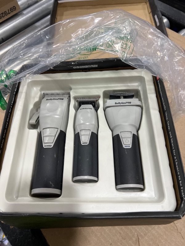 Photo 1 of ***USED AND DIRTY***
BaBylissPRO COREFX Clipper, Trimmer, and Double Foil Shaver Prepack