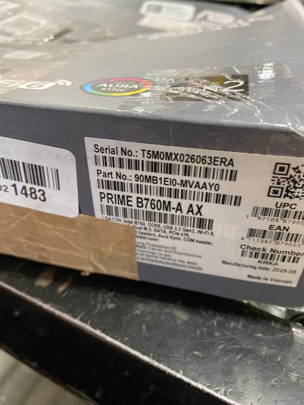 Photo 1 of ASUS Prime B760M-A AX LGA 1700(Intel® 12th&13th Gen) microATX Motherboard (PCIe® 4.0, 2xM.2 Slots, DDR5,Realtek 2.5 Gb LAN,WiFi 6, DP,Rear USB 3.2 Gen 2, Front USB 3.2 Gen 1 Type-C®)