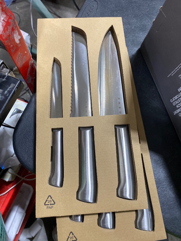 Photo 1 of Smeg Black Stainless Steel Knife Block Set