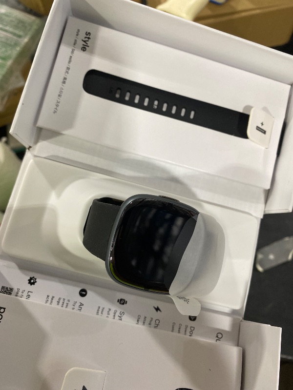 Photo 1 of Fitbit Sense 2 Advanced Health and Fitness Smart Watch (Grey/Graphite) with Manage Stress, ECG, SpO2, GPS, 2 Sizes Bands, Bundle with Charger Dock, Wall Adapter, 2 Screen Protectors & PremGear Cloth