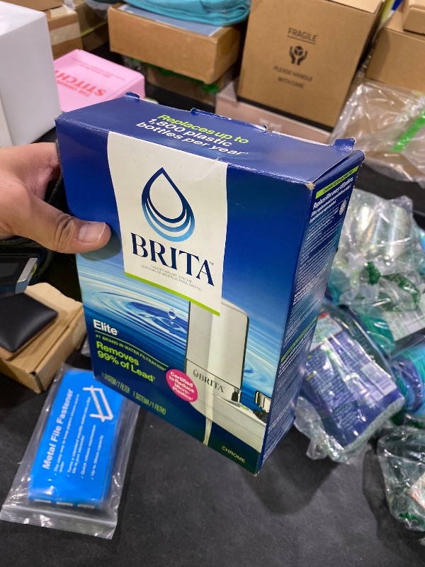 Photo 1 of Brita Faucet Mount Water Filter System, Chrome, No-Wait Filtration, Easy Install, Multi-Use Tap Water Filter for Kitchens, Bathrooms & Small Spaces