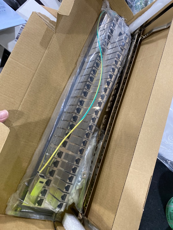 Photo 1 of Rapink Patch Panel 48 Port Cat6A with Inline Keystone 10G Support, Coupler Patch Panel STP Shielded 19-Inch with Removable Back Bar, 1U Network Panel for Cat7, Cat6, Cat6A, Cat5e
