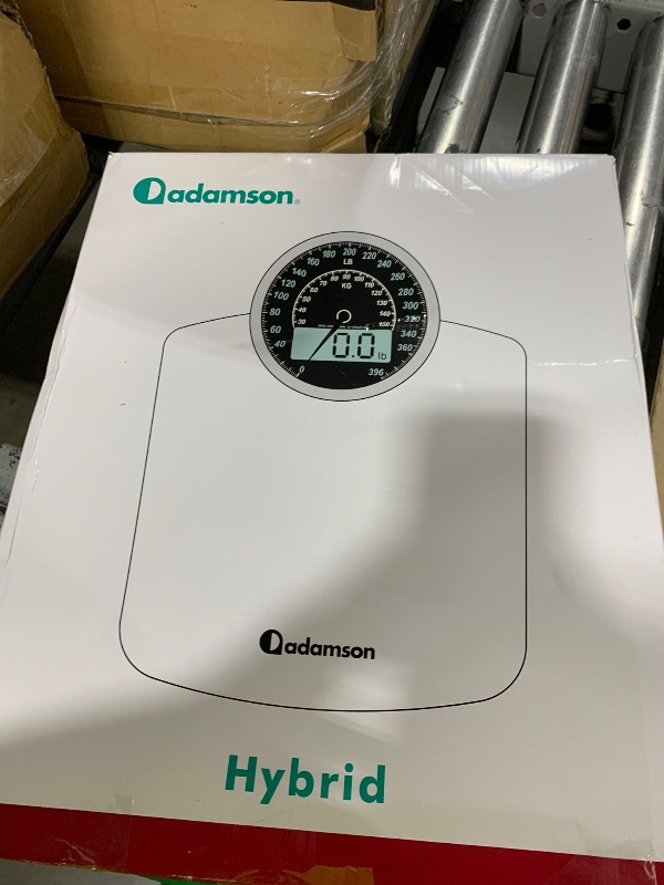 Photo 1 of Adamson 2-in-1 Analog & Digital Weighing Scale for Body Weight up to 400lbs - Thick Tempered Glass - Extra Large Display - Easy to Read Digital Bathroom Scale - New