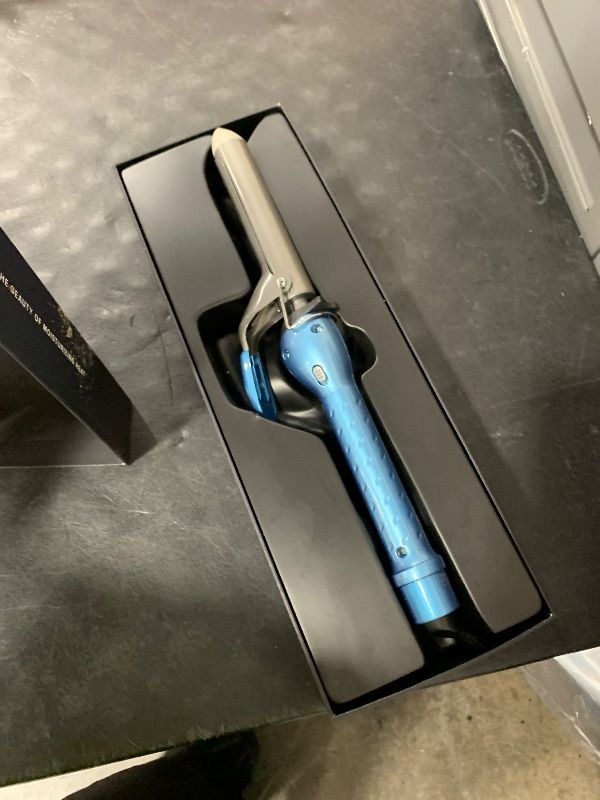 Photo 1 of Bio Ionic GoldPro 1" Curling Iron, Blue, Moisturising Heat & 24K Gold MX, New & Improved 15% Longer Barrel Ceramic Curling Iron, Adjustable Heat, Versatile Hair Styling Wand for Long-Lasting Curls