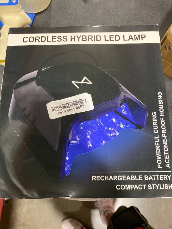 Photo 1 of M - GlowPro Professional Hybrid 86W Wireless Rechargeable UV LED Nail Curing Lamp Cordless Nail Dryer for Gel Nails, Manicure, Pedicure (Black)