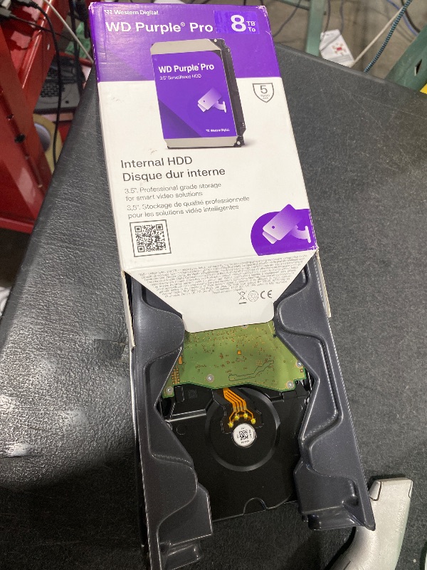 Photo 1 of Western Digital 8TB WD Purple Pro Surveillance Internal Hard Drive HDD - SATA 6 Gb/s, 256 MB Cache, 3.5" - WD8002PURP