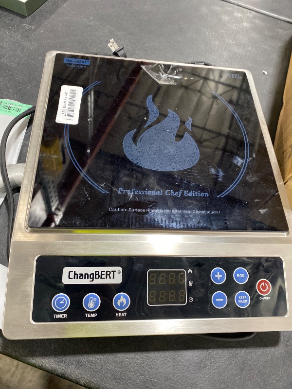 Photo 1 of ChangBERT Induction Cooktop NSF Certified Professional Chef Edition Stove, 1800W Commercial Induction Burner with Schott Glass, Large Heating Coil Electric Hot Plate for Restaurant Hotel Food Station
