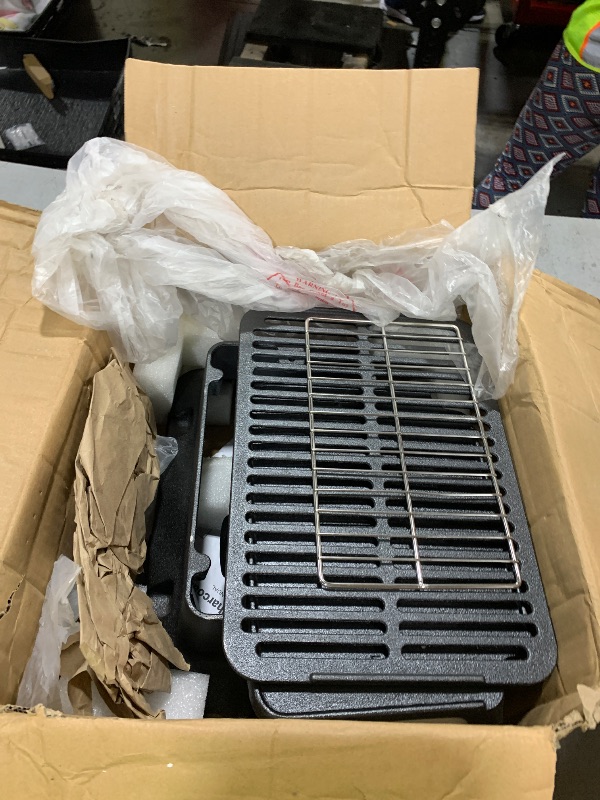 Photo 1 of Hibachi Grill Outdoor, Portable Mini Charcoal Grill, Pre-Seasoned Cast Iron, Small Japanese Yakitori Tabletop Skillet Grill Stove for Outdoor Camping