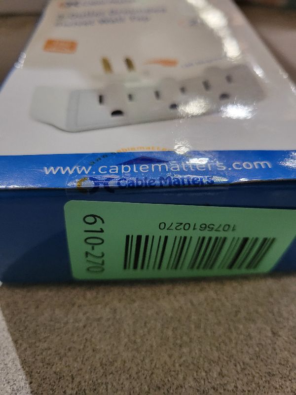 Photo 1 of [ETL Listed] Cable Matters 2-Pack 3-Outlet Grounded 180 Degree Swivel Wall Tap, 3 Plug Wall Adapter, Multi-Plug Outlets, White