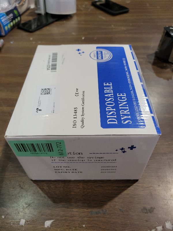 Photo 1 of 100PACK U-100 Syringes 30G 5/16" (8mm) 1ml/cc, Disposable Syringe, Lab Supplies, Individual Wrapped, Pack of 100