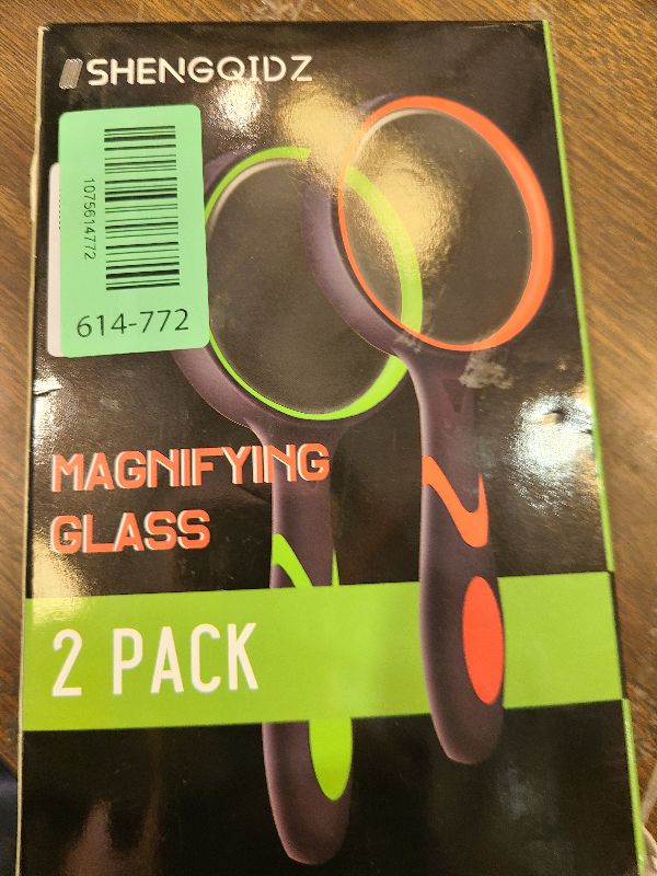 Photo 1 of 2-Set 75mm Hand-Held Reading Magnifier with Non-Slip Rubber Grip, Good for Senior Users, Hobby Exploring & Scientific Activities