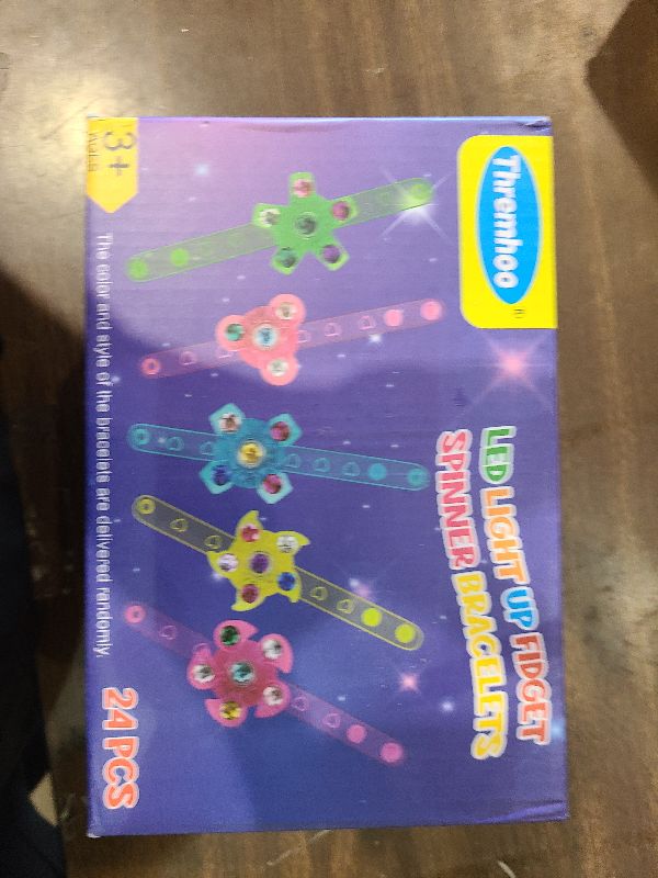 Photo 1 of 24pcs Fidget Spinner Bracelets Glow Birthday Party Favors Bulk for Kids 4-8 8-12 Summer Goodie Treat Bag Stuffers Pinata Filler Classroom Treasure Toys Carnival Prize End of Year Student Gift