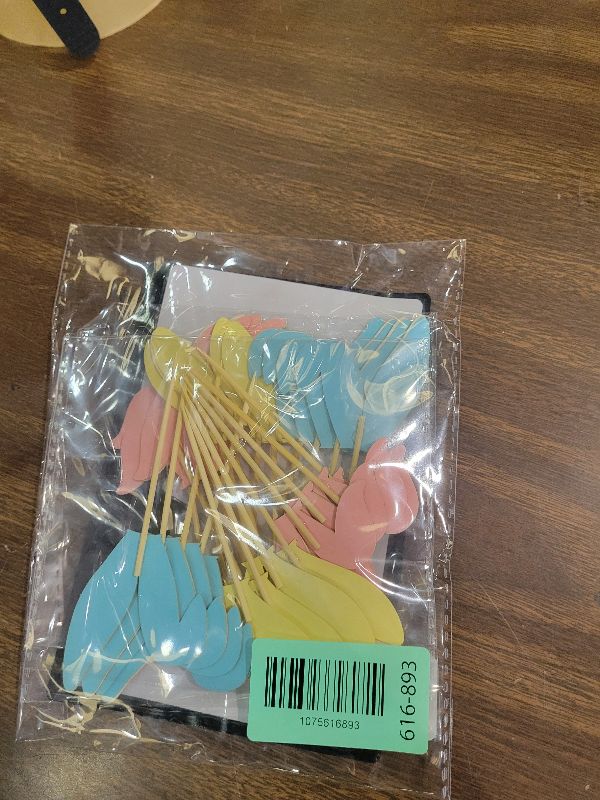 View 2 of 24Pcs Glitter Yellow Pink Blue Bunny Ear Cupcake Toppers Easter Rabbit Ears Cupcake Picks for Rabbit Baby Shower Boys Girls Birthday Party Bunny Baby Gender Reveal Easter Day Cupcake Decors