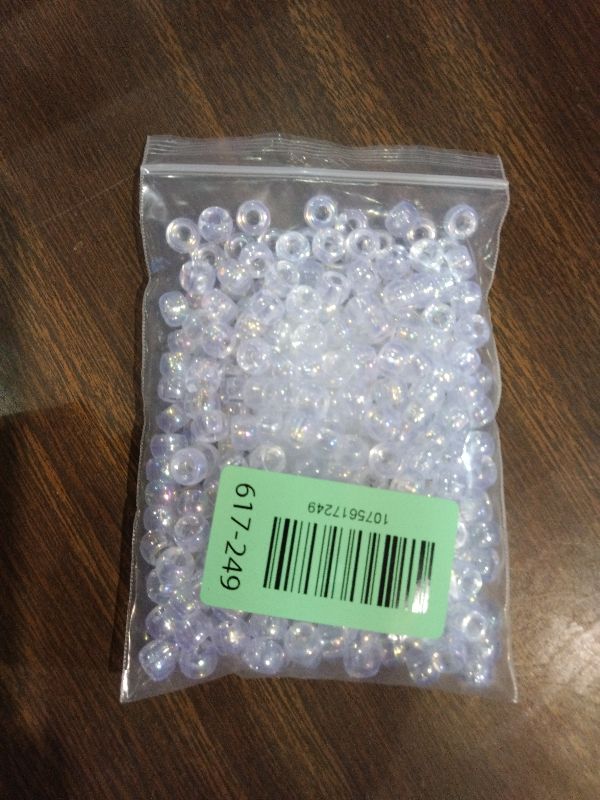 View 3 of 300 Pieces Pony Beads AB Colors Acrylic Spacer Beads for DIY Crafts Braids Bracelet Jewelry Making (6x9mm, Clear AB)