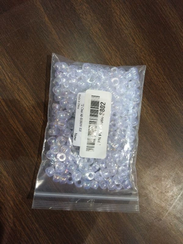 View 2 of 300 Pieces Pony Beads AB Colors Acrylic Spacer Beads for DIY Crafts Braids Bracelet Jewelry Making (6x9mm, Clear AB)