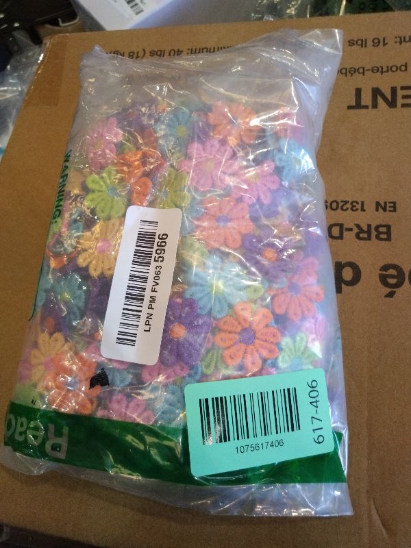 Photo 1 of 15 Yards Daisy Flower Lace Trim Embroidered Floral Lace Sewing Trim Ribbons for Embellishment Craft Dress Hair Accessories Decorations(Rainbow)