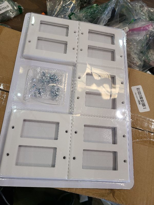 Photo 1 of [10 Pack] BESTTEN Decorator Wall Plate, 2 Gang Standard Size Outlet Cover for GFCI and USB Receptacles, H4.53” x W4.57”, Unbreakable Polycarbonate Material, UL Listed, White