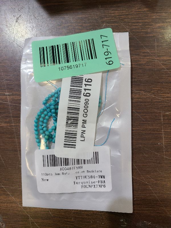 Photo 1 of 110pcs 3mm Natural Turquoise Stone Loose Round Beads Gemstone Smooth Samll Spacer Beads for jewerly Making Bracelet Necklace
