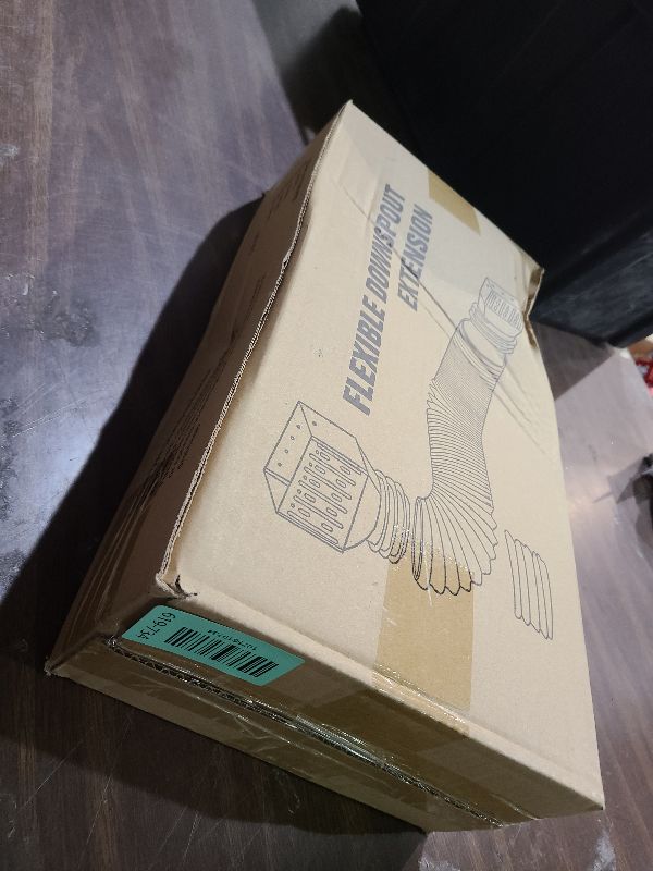 Photo 1 of 2 Pack Rain Gutter Downspout Extensions, Upgraded Flexible Drain Down Spout Extender for Rain Water Drainage, Each Extendable from 20" to 66", Combine to 10 ft with Connector(White)