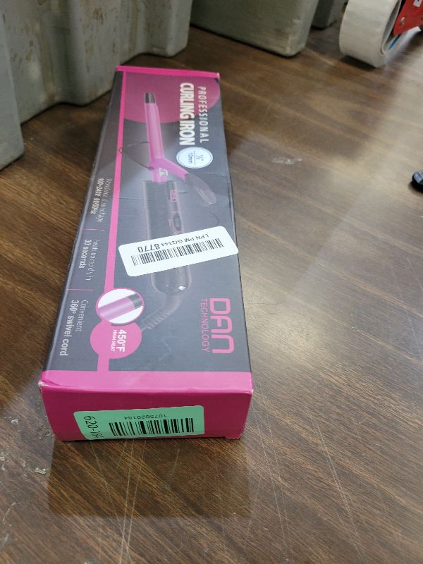 Photo 1 of 1/2 Inch Ceramic Small Curling Iron for Short Hair, Dual Voltage Hair Curler with 450°F/430°F Dual Heat Settings for Tight Curls, Pink