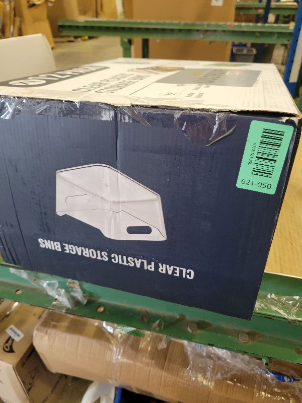 Photo 1 of 12 PACK Multi-Use Clear Plastic Storage Bins for Organizing w/ Labels - Home, Kitchen, Pantry, Bathroom, Office, Cabinet Shelf Organizer Bins - SOHO Collection, RV, Fridge Organization Containers -XL